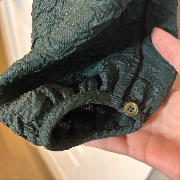 ARITZIA WILFRED PEPLUM BLOUSE IN DARK GREEN CROSSOVER FRONT SIZE SMALL - Picture 6 of 14